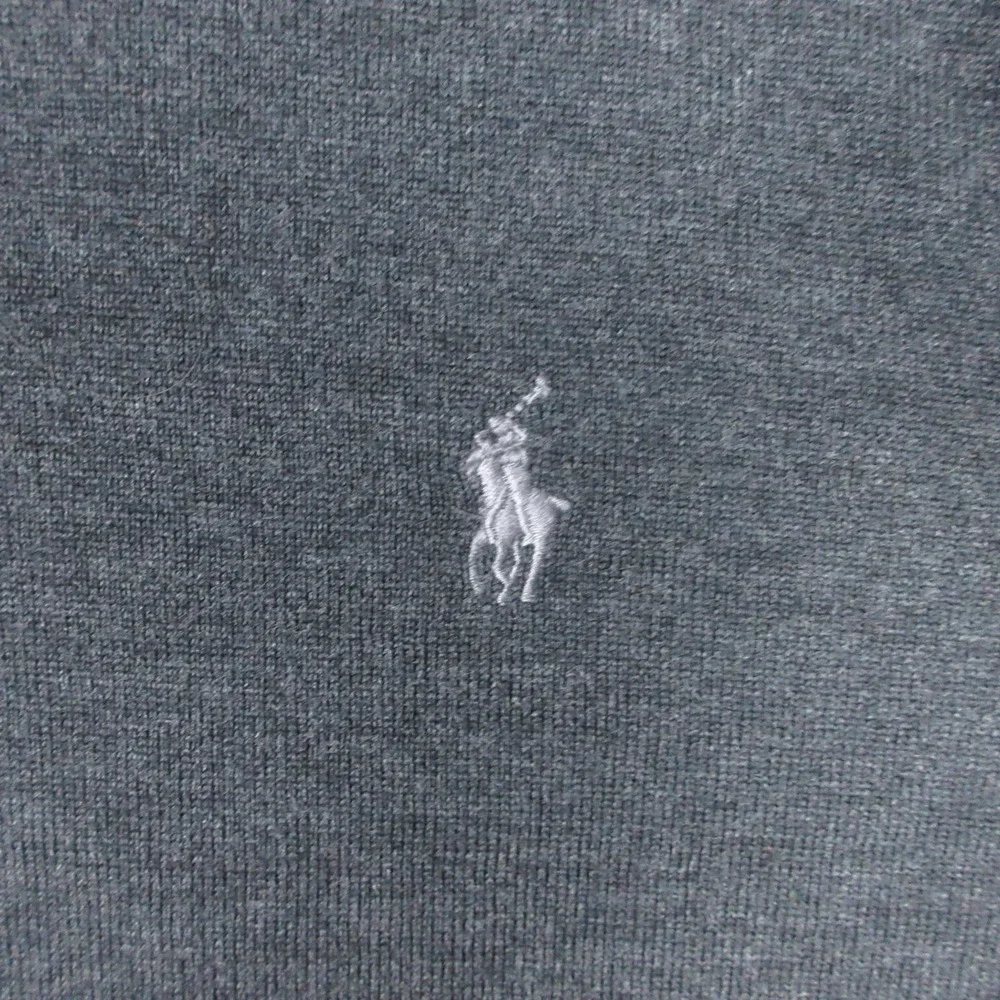 Polo Ralph‎ Lauren Sweater Mens 2XL Charcoal Gray Washable Merino Wool Gray Pony